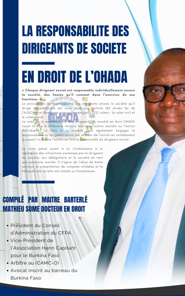 LA RESPONSABILITE DES DIRIGEANTS DE SOCIETE EN DROIT DE L’OHADA – Image 2